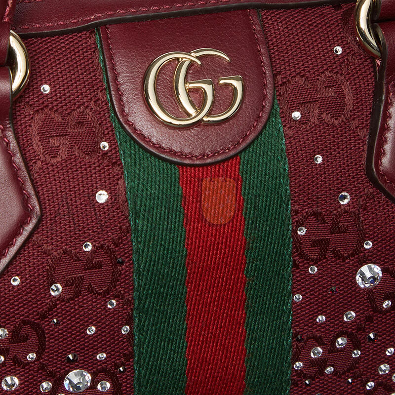 GUCCI OPHIDIA CRYSTALS SMALL BOSTON BAG 841294 (21*13*11cm)